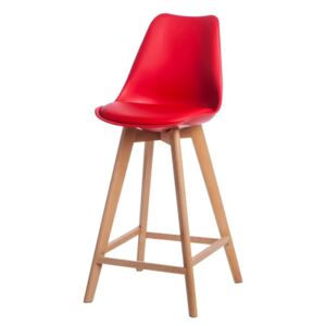 Židle barová NORDEN WOOD vysoký pp červený