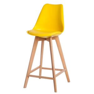 Židle barová NORDEN WOOD vysoký pp žlutý
