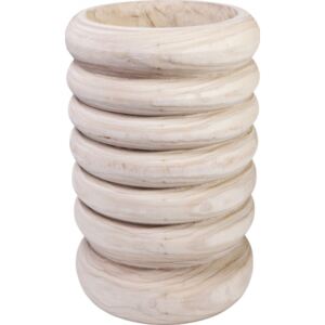 KARE DESIGN Přírodní dřevěná dekorativní váza Tornitura Swing 39 cm