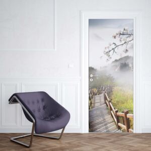 GLIX Fototapeta na dveře - Cherry Blossom Mountain Path | 91x211 cm