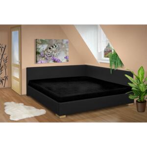 Manželská postel s čely Martina 160x200 cm Barva: eko černá