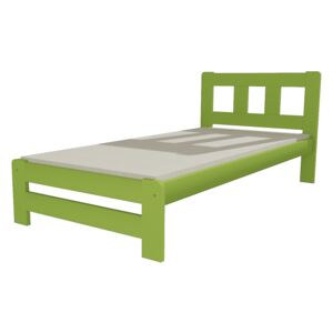 Dřevěná postel VMK 10B 90x200 borovice masiv - zelená