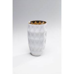 KARE DESIGN Bílá skleněná váza Precious Triangle White 25cm