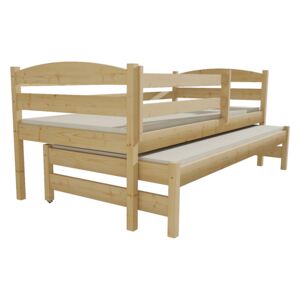 Dětská postel s výsuvnou přistýlkou DPV 023 80 x 180 cm surové dřevo bez úložných prostor