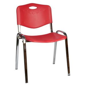 Plastová jídelní židle ISO Chrom, červená