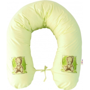 Baby Nellys Kojící polštář - relaxační poduška 170 cm Teddy - zelený