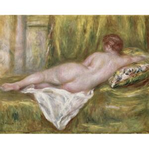 Obraz, Reprodukce - Reclining Nude from the Back, Rest after the Bath, c.1909, Pierre Auguste Renoir