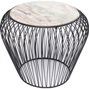 KARE DESIGN Odkládací stolek Beam Grey Marble O 43 cm - černý