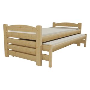 Dětská postel s výsuvnou přistýlkou DPV 026 80 x 180 cm moření dub bez úložných prostor