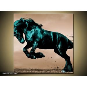 Obraz modrého koně (F002670F3030GD)