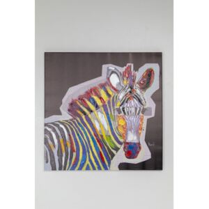 KARE DESIGN Obraz s ručními tahy Wildlife Zebra 80x80cm