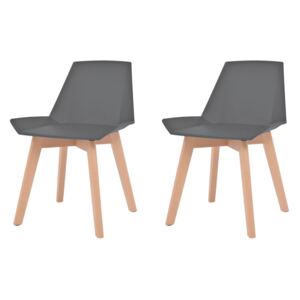 Jídelní židle Derby - 2 ks - bukové nohy | šedé