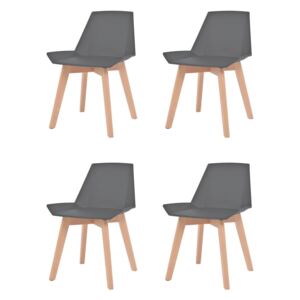 Jídelní židle Derby - 4 ks - bukové nohy | šedé