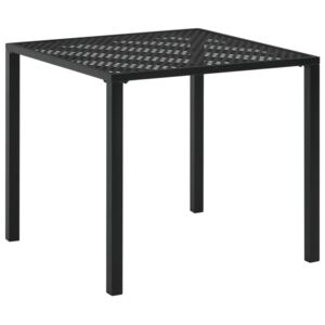 Venkovní jídelní stůl z oceli - černé pletivo | 80x80x72 cm