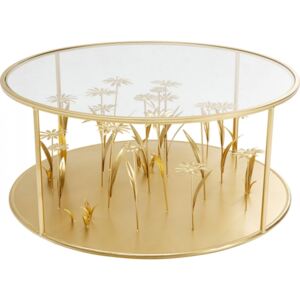 KARE DESIGN Konferenční stolek Flower Meadow - zlatý, O80cm
