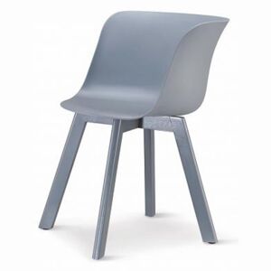 Jídelní židle LEVIN, plast/dřevo buk, šedá/šedá