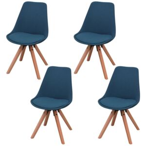 Jídelní židle Corby - 4 ks - textilní | modré