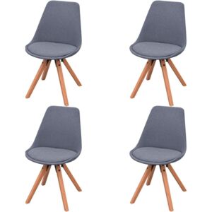 Jídelní židle Corby - 4 ks - textilní | světle šedé