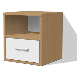 Noční stolek do ložnice RENATA barva lamina: buk/bílá