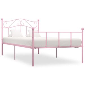 Rám postele růžový kov 100 x 200 cm