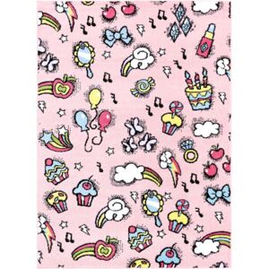 Dětský kusový koberec Agnella Happy Candy růžový Rozměr: 160x220 cm