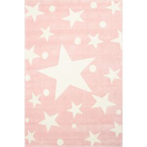 Dětský kusový koberec Kiddy STARS3 Hvězdy růžový Rozměr: 100x150 cm