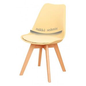 Designová židle BALI, cappucino vanilková/buk