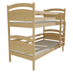 Patrová postel PP 006 80 x 180 cm surové dřevo bez úložných prostor 80 cm