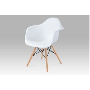 Jídelní židle bílý plast / natural CT-719 WT1