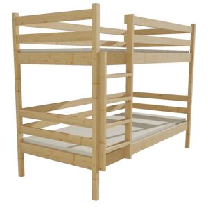 Patrová postel PP 008 80 x 180 cm moření dub bez úložných prostor 80 cm