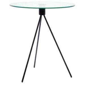Design Project Skleněný odkládací stolek Bohem 50 cm s černou podnoží
