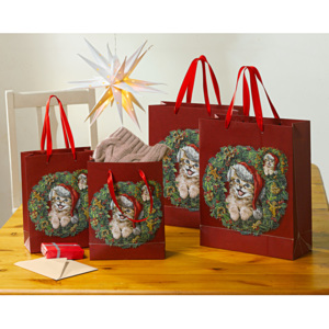 Magnet 3Pagen 4 dárkové tašky Vánoční kotě