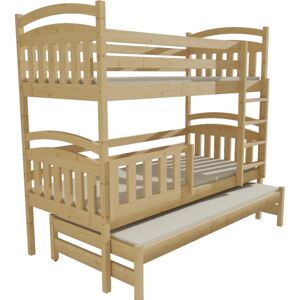 Patrová postel s výsuvnou přistýlkou PPV 001 80 x 180 cm moření dub bez úložných prostor 80 cm