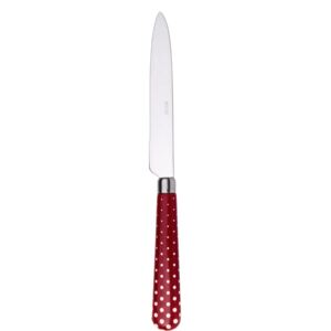BISTRO Nůž puntík - červená/bílá
