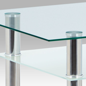 Jídelní stůl 90x60 cm, sklo + chrom