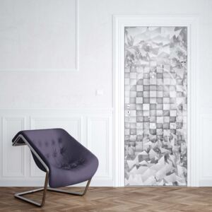 GLIX Fototapeta na dveře - Abstract 3D Design Grey | 91x211 cm