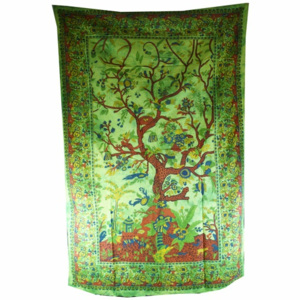 Indie Přehoz - Mandala 210x140 cm zelený strom