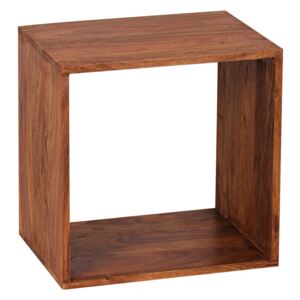 Brüxxi Odkládací stolek / regál Mumbai cube, 43,5 cm, masiv Sheesham