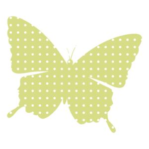 Nálepka na zeď pro děti Limetkový motýlek s puntíky 10x10cm NK4272A_1HP