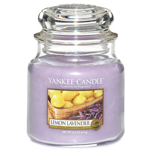 Svíčka ve skleněné dóze Yankee Candle Citrón a levandule, 410 g