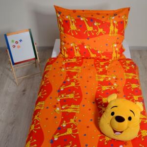 Povlečení bavlněné dětské Žirafky oranžové TiaHome Dětský set 130x90cm + 65x45cm