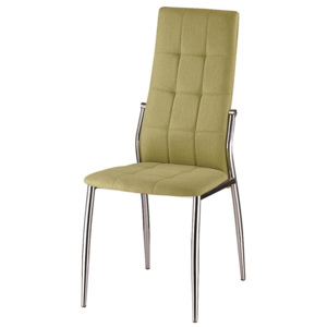 Jídelní židle v zelené látce na kovové konstrukci TK2046