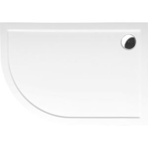 Polysan RENA R sprchová vanička z litého mramoru,čtvrtkruh 100x80x4cm, R550, pravá, bílá