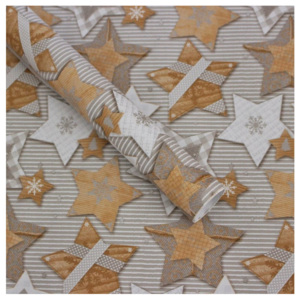 Vánoční balicí papír s hvězdičkami, role 70x200 cm