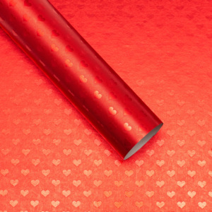 Luxusní strukturovaný balicí papír, červená srdíčka