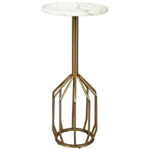 Bílý mramorový odkládací stolek DUTCHBONE SALERNO M 25 cm
