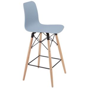 Světle modrá plastová barová židle Marckeric Golf-3 105 cm