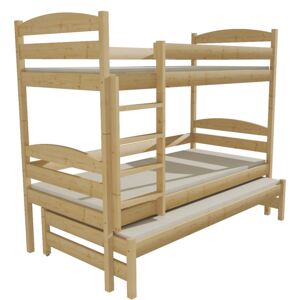 Patrová postel s výsuvnou přistýlkou PPV 009 80 x 180 cm moření dub bez úložných prostor 80 cm