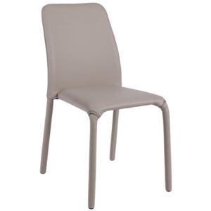 Béžovo šedá koženková jídelní židle Bizzotto Patos