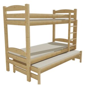 Patrová postel s výsuvnou přistýlkou PPV 010 80 x 180 cm moření dub bez úložných prostor 80 cm